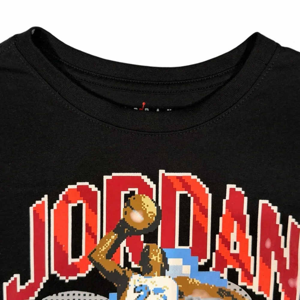 Air Jordan Air Digi Tee Pixel Basketball  T-Shirt Boys Black Size Youth Large